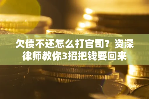 武汉欠债不还怎么打官司？资深律师教你3招把钱要回来